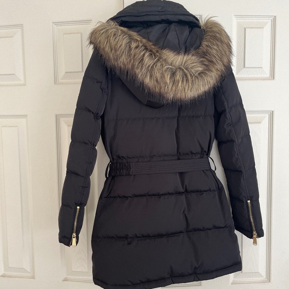 Michael Kors Coat Women's XXS Black with Gold Belt - Picture 3 of 5